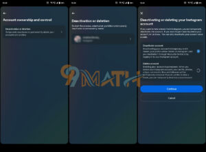 deactivate Instagram account on mobile