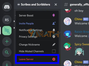 how to leave discord server on desktop